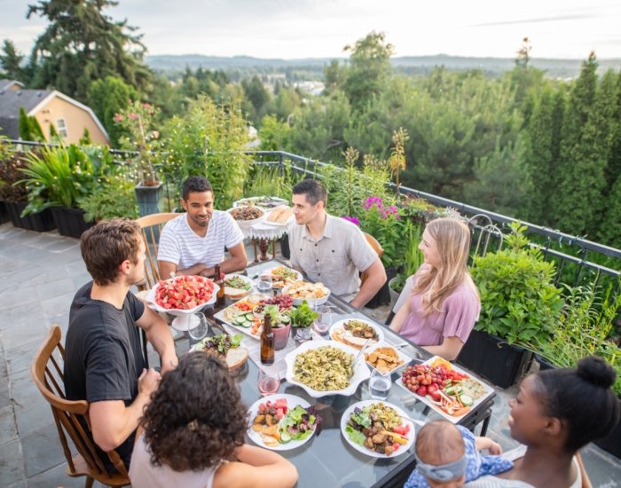 Groups of friends at a villa for large groups