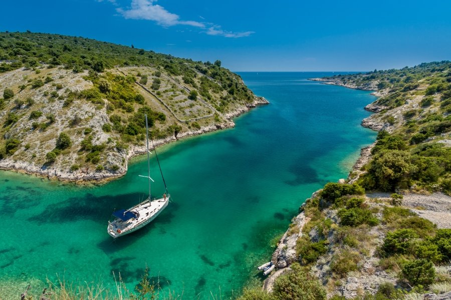 Estuary near Trogir Croatia leading to sea