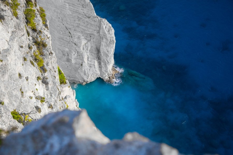 Cliffs overlooking sea, Zakynthos, Greece